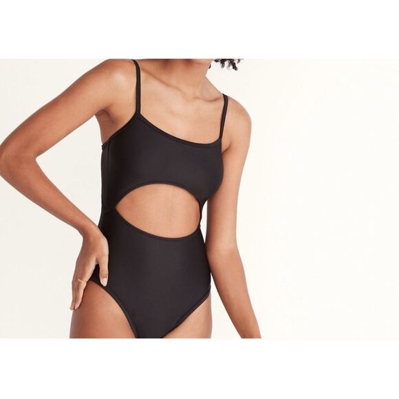 MADEWELL Second Wave Cutout One-Piece Swimsuit Black XLARGE NWT - Picture 1 of 13